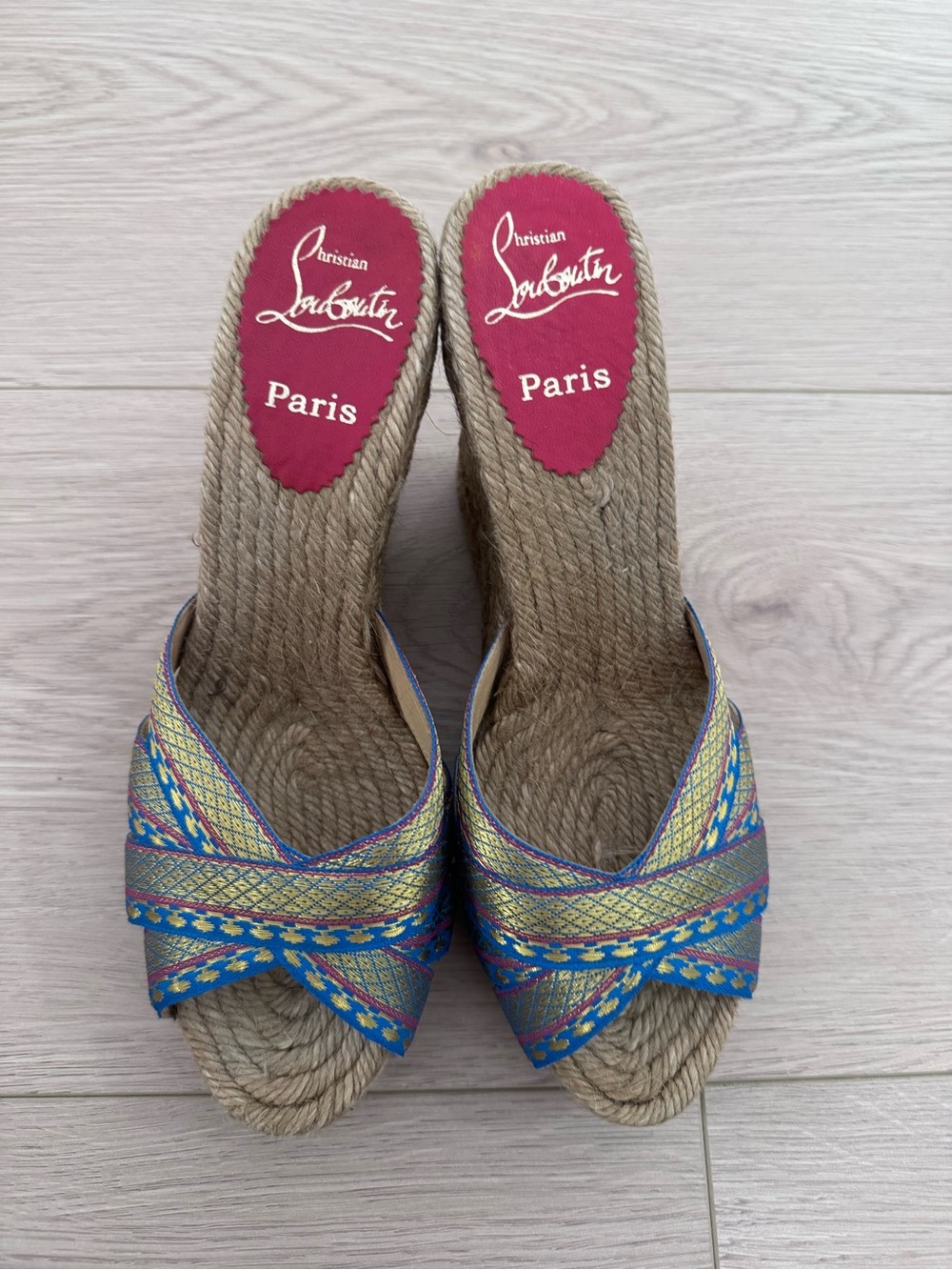 Christian Louboutin Multicolor Woven Wedges